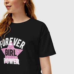Футболка оверсайз женская Вечная женская сила, цвет: черный — фото 2