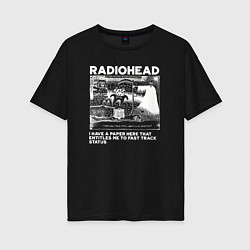 Женская футболка оверсайз Radiohead band