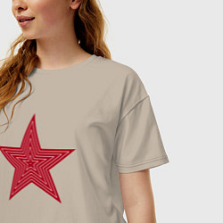 Футболка оверсайз женская USSR red star, цвет: миндальный — фото 2