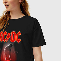 Футболка оверсайз женская AC DC Power up - Angus Young, цвет: черный — фото 2