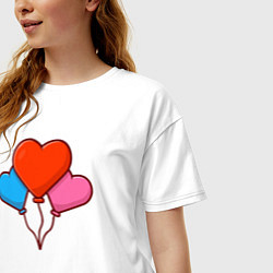 Футболка оверсайз женская Шарики любви, цвет: белый — фото 2