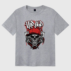 Футболка оверсайз женская Hip-hop killer, цвет: меланж