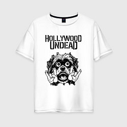 Футболка оверсайз женская Hollywood Undead - rock dog, цвет: белый