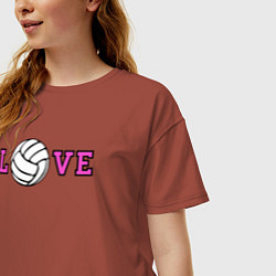 Футболка оверсайз женская Love volley, цвет: кирпичный — фото 2