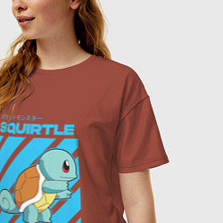 Футболка оверсайз женская Покемоны Сквиртл Squirtle, цвет: кирпичный — фото 2