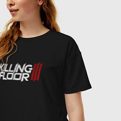 Футболка оверсайз женская Killing floor 3 logo, цвет: черный — фото 2