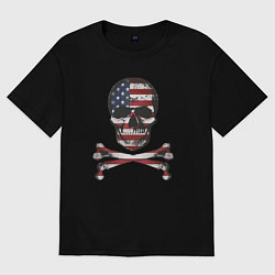 Футболка оверсайз женская Skull USA, цвет: черный