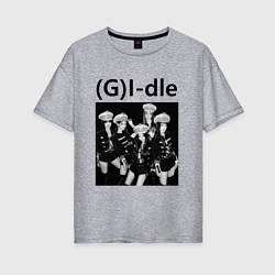 Футболка оверсайз женская G I-dle группа в стиле империи, цвет: меланж
