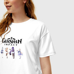 Футболка оверсайз женская Героини genshin impact ero, цвет: белый — фото 2