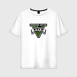 Футболка оверсайз женская Grand Theft Auto V logo, цвет: белый