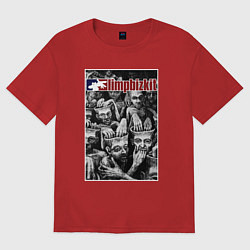 Футболка оверсайз женская Limp Bizkit - new old songs, цвет: красный