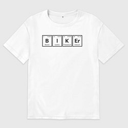 Футболка оверсайз женская Байкерский состав, цвет: белый