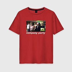 Футболка оверсайз женская The Office - company party, цвет: красный