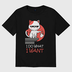 Футболка оверсайз женская Я делаю - что хочу, цвет: черный