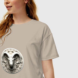 Футболка оверсайз женская Козерог знак западного зодиака, цвет: миндальный — фото 2