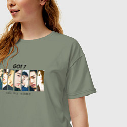 Футболка оверсайз женская Got7 назови мое имя, цвет: авокадо — фото 2