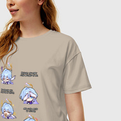 Футболка оверсайз женская Зарянка фразы, цвет: миндальный — фото 2