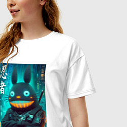 Футболка оверсайз женская Cyber Totoro - ninja, цвет: белый — фото 2