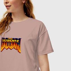 Футболка оверсайз женская Doom ultimate, цвет: пыльно-розовый — фото 2