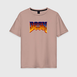 Женская футболка оверсайз Doom logotype