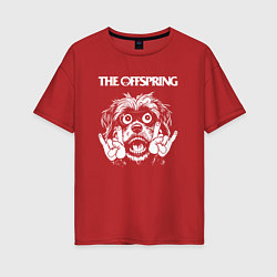 Футболка оверсайз женская The Offspring rock dog, цвет: красный