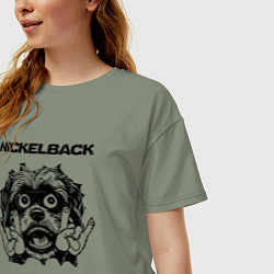 Футболка оверсайз женская Nickelback - rock dog, цвет: авокадо — фото 2