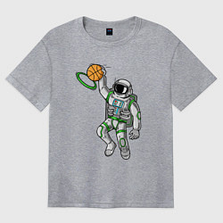 Футболка оверсайз женская Космический баскет, цвет: меланж