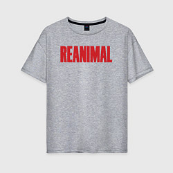 Футболка оверсайз женская Reanimal logo, цвет: меланж