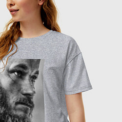 Футболка оверсайз женская Рагнар: воин севера, цвет: меланж — фото 2