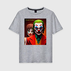 Футболка оверсайз женская Joker and Minecraft - collaboration, цвет: меланж
