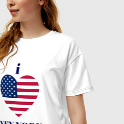 Футболка оверсайз женская Люблю Нью-Йорк, цвет: белый — фото 2