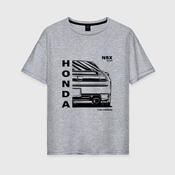 Женская футболка оверсайз Honda nsx acura vtec powered