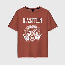 Футболка оверсайз женская Led Zeppelin rock dog, цвет: кирпичный