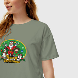 Футболка оверсайз женская Отличного рождества, цвет: авокадо — фото 2