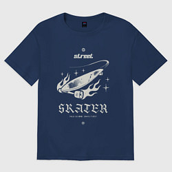 Футболка оверсайз женская Сперва катай потом говори, цвет: тёмно-синий