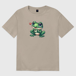 Женская футболка оверсайз Лягушка и сердце