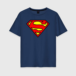 Женская футболка оверсайз Superman logo