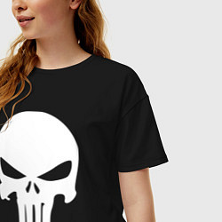 Футболка оверсайз женская Punisher logo, цвет: черный — фото 2