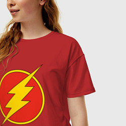 Футболка оверсайз женская Flash logo, цвет: красный — фото 2