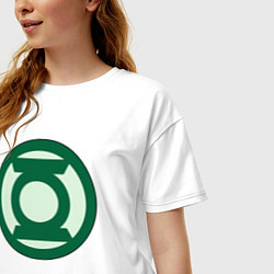 Футболка оверсайз женская Green lantern logo, цвет: белый — фото 2