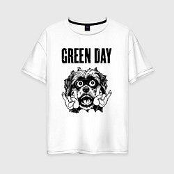 Женская футболка оверсайз Green Day - rock dog