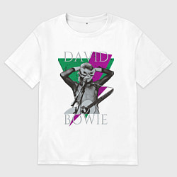 Женская футболка оверсайз David Bowie hand goggles