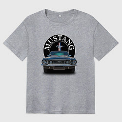 Футболка оверсайз женская Форд Мустанг 1964-1973 годов, цвет: меланж