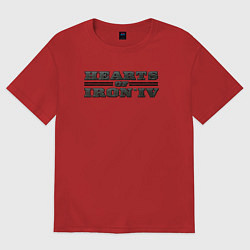 Футболка оверсайз женская Logo Hearts of Iron, цвет: красный