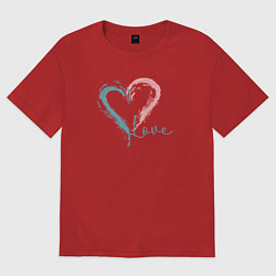 Футболка оверсайз женская Сердце love, цвет: красный
