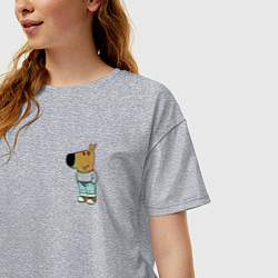 Футболка оверсайз женская Just a chill guy, цвет: меланж — фото 2