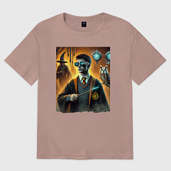 Футболка оверсайз женская Harry Potter - steampunk fantasy, цвет: пыльно-розовый