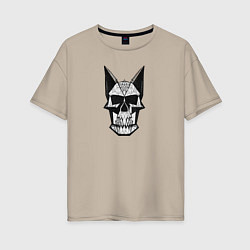 Женская футболка оверсайз Skull symbol