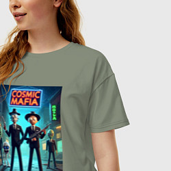 Футболка оверсайз женская Rick and Morty - cosmic mafia, цвет: авокадо — фото 2