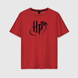 Женская футболка оверсайз Harry Potter logo